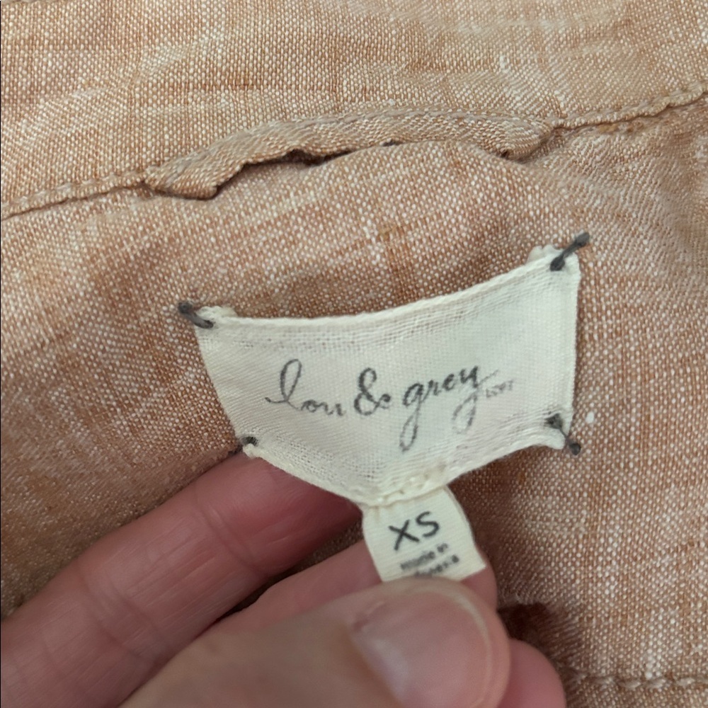 Lou & Gray Orange Linen Asymmetrical Zip Moto Jacket Size xS - Picture 5 of 6